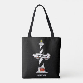 Cape Hatteras Vuurtoren zwart-wit Tote Bag