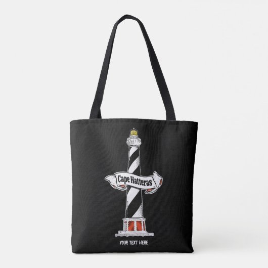 Cape Hatteras Vuurtoren zwart-wit Tote Bag (Achterkant)
