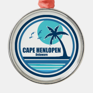 Cape Henlopen Delaware Palm Tree Vogels Metalen Ornament