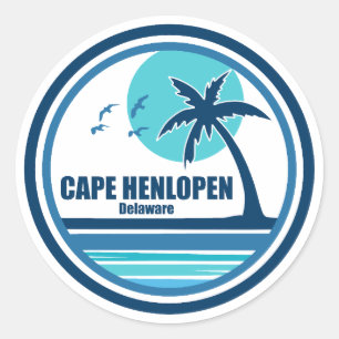 Cape Henlopen Delaware Palm Tree Vogels Ronde Sticker