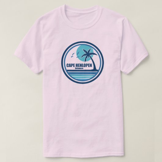 Cape Henlopen Delaware Palm Tree Vogels T-shirt (Design voorkant)