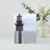 Cape Henry Lighthouse met een schip Briefkaart (Staand voorkant)