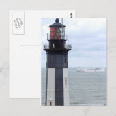 Cape Henry Lighthouse met een schip Briefkaart (Voorkant / Achterkant)