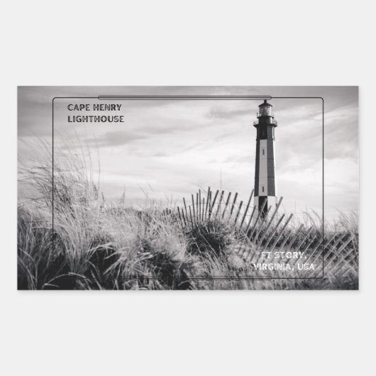 Cape Henry Lighthouse Rechthoekige Sticker (Voorkant)