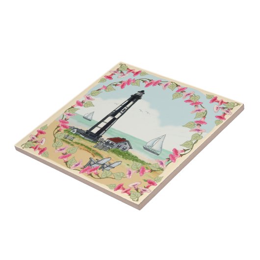 Cape Henry Lighthouse-tegel Tegeltje (Zijkant)