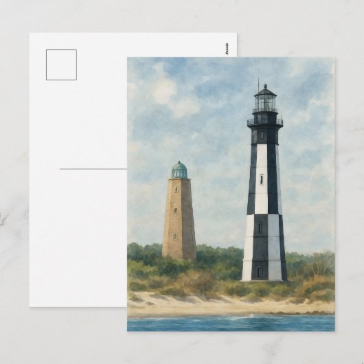 Cape Henry Lighthouses Feestdagenkaart (Voorkant / Achterkant)