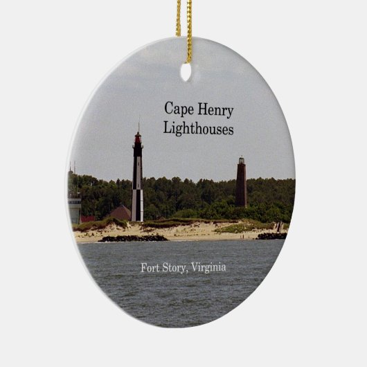 Cape Henry Lighthouses Keramisch Ornament (Rechts)