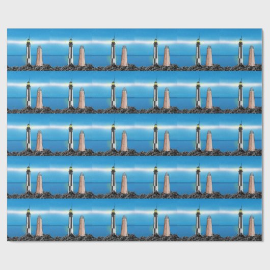 Cape Henry Lighthouses 's nachts Cadeaupapier (Vlak)
