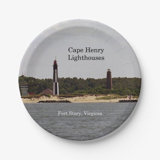 Cape Henry vuurtorens papieren bord (Voorkant)