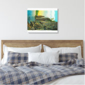 Cape Horn en Cigar Rock op de Columbia River Canvas Afdruk (Insitu (Slaapkamer))