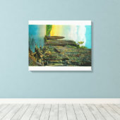 Cape Horn en Cigar Rock op de Columbia River Canvas Afdruk (Insitu (Houten vloer))