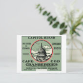Cape-kabeljauw Capitol Brand Cranberry Label Briefkaart (Staand voorkant)