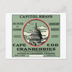 Cape-kabeljauw Capitol Brand Cranberry Label Briefkaart