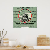 Cape-kabeljauw Capitol Brand Cranberry Label Poster (Keuken)