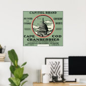 Cape-kabeljauw Capitol Brand Cranberry Label Poster (Thuiskantoor)