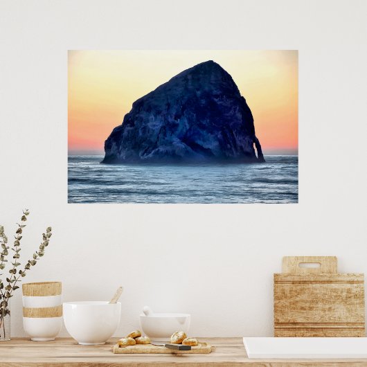 Cape Kiwanda Haystack Rock op Sunset in Oregon Poster (Keuken)