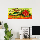 Cape Lees Salmon Can LabelBurroughs Bay, AK Poster (Thuiskantoor)