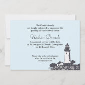 Cape Lighthouse Funeral Announcement Kaart (Voorkant)