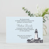 Cape Lighthouse Funeral Announcement Kaart (Staand voorkant)