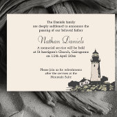 Cape Lighthouse Funeral Announcement Kaart