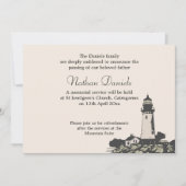 Cape Lighthouse Funeral Announcement Kaart (Voorkant)
