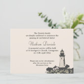 Cape Lighthouse Funeral Announcement Kaart (Staand voorkant)