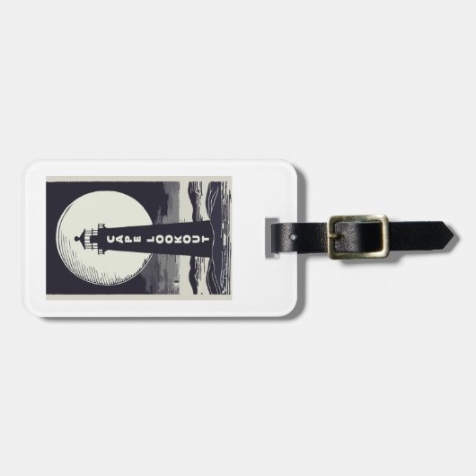 Cape Lookout Lighthouse North Carolina Maan Bagagelabel (Voorkant horizontaal)