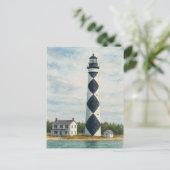 Cape Lookout Lighthouse Watercolor Briefkaart (Staand voorkant)