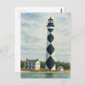 Cape Lookout Lighthouse Watercolor Briefkaart (Voorkant / Achterkant)
