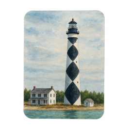 Cape Lookout Lighthouse Watercolor Magneet