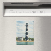 Cape Lookout Lighthouse Watercolor Magneet (Insitu (Vaatwasser))