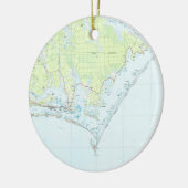 Cape Lookout National Seashore & Morehead City Map Keramisch Ornament (Links)
