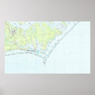 Cape Lookout National Seashore & Morehead City Map Poster