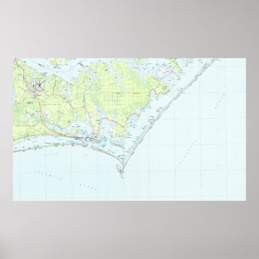 Cape Lookout National Seashore & Morehead City Map Poster (Voorkant)