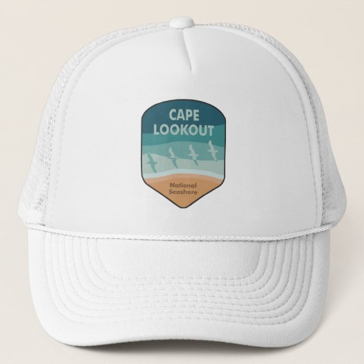 Cape Lookout National Seashore Seagulls Trucker Pet (Voorkant)