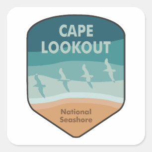 Cape Lookout National Seashore Seagulls Vierkante Sticker