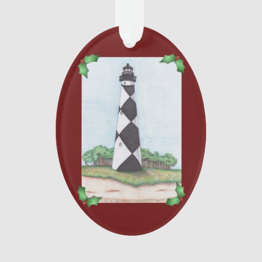 Cape Lookout Vuurtoren Kerst Ornament (voorkant)
