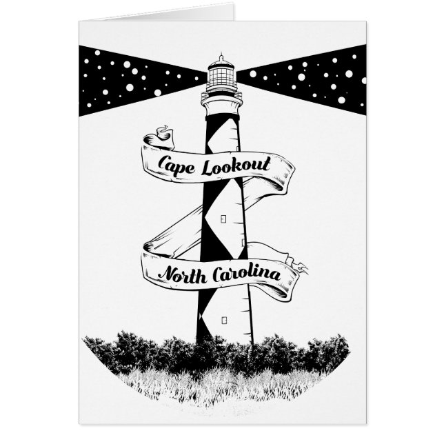 Cape Lookout, vuurtoren zwart-wit (Voorkant)