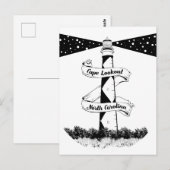 Cape Lookout, vuurtoren zwart-wit Briefkaart (Voorkant / Achterkant)