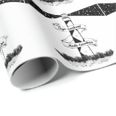 Cape Lookout, vuurtoren zwart-wit Cadeaupapier (Rol Hoek)