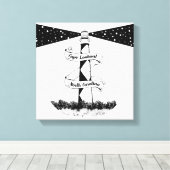 Cape Lookout, vuurtoren zwart-wit Canvas Afdruk (Insitu (Houten vloer))
