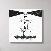 Cape Lookout, vuurtoren zwart-wit Canvas Afdruk (Voorkant)