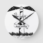 Cape Lookout, vuurtoren zwart-wit Ronde Klok (Voorkant)