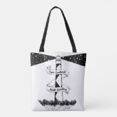 Cape Lookout, vuurtoren zwart-wit Tote Bag (Achterkant)