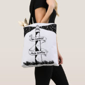 Cape Lookout, vuurtoren zwart-wit Tote Bag (Dichtbij)