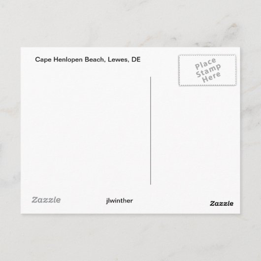 Cape lopen HenBeach Briefkaart (Achterkant)