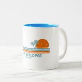 Cape lopen HenDelaware Sun Palm Trees Tweekleurige Koffiemok (Voorkant rechts)