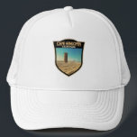 Cape lopen Henstate Park Delaware Waterverf Trucker Pet<br><div class="desc">Cape loopt HenState Park kunstwerk in een waterverf stijl ontwerp. William Penn maakte de stranden van Cape Henlopen tot een van de eerste openbare gronden die in de VS zijn gevestigd.</div>