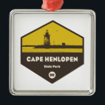 Cape lopen Stad Park Metalen Ornament<br><div class="desc">Cape Henlopen,  dat gelegen is op het punt waar de Delaware Bay de Atlantische Oceaan ontmoet,  biedt een unieke combinatie van natuurwonderen en culturele geschiedenis.</div>