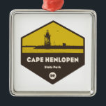 Cape lopen Stad Park Metalen Ornament<br><div class="desc">Cape Henlopen,  dat gelegen is op het punt waar de Delaware Bay de Atlantische Oceaan ontmoet,  biedt een unieke combinatie van natuurwonderen en culturele geschiedenis.</div>